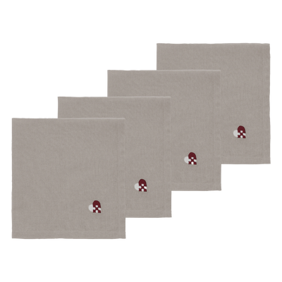 Christmas Hearts Embroidery Stofservietter 4 stk.