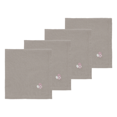 Christmas Hearts Embroidery Stofservietter 4 stk.