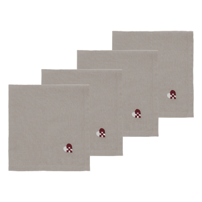 Christmas Hearts Embroidery Stofservietter 4 stk.